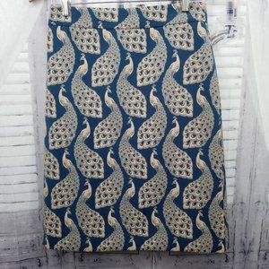 Ann Taylor Womens Pencil Skirt teal blue Peacock Back Zip Lined Stretch 2 NWT